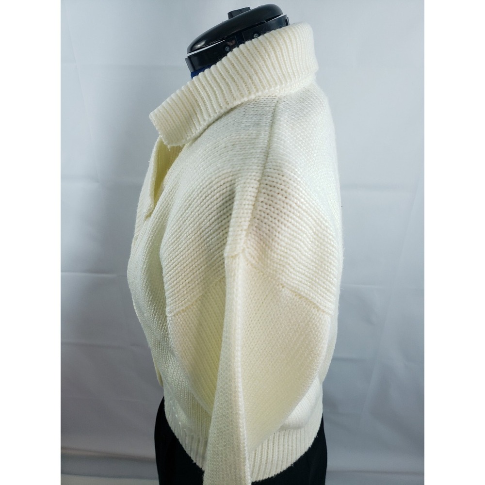 Axiom Petite Acrylic Chunky Notched Lapel Autumn Cardigan Sweater Medium   Z75 - Picture 8 of 9